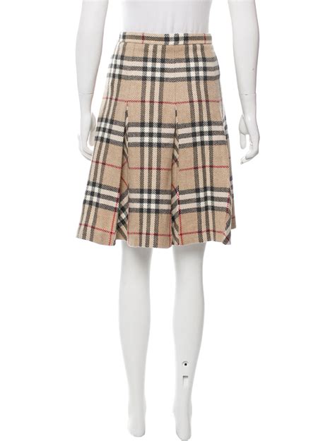 fake burberry plaid skirt|burberry check wool pleated skirt.